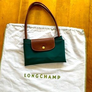 Longchamp Original Le Pliage Tote Bag. Hunter green.